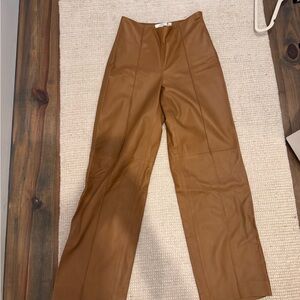 Vince Tan Leather Trousers
